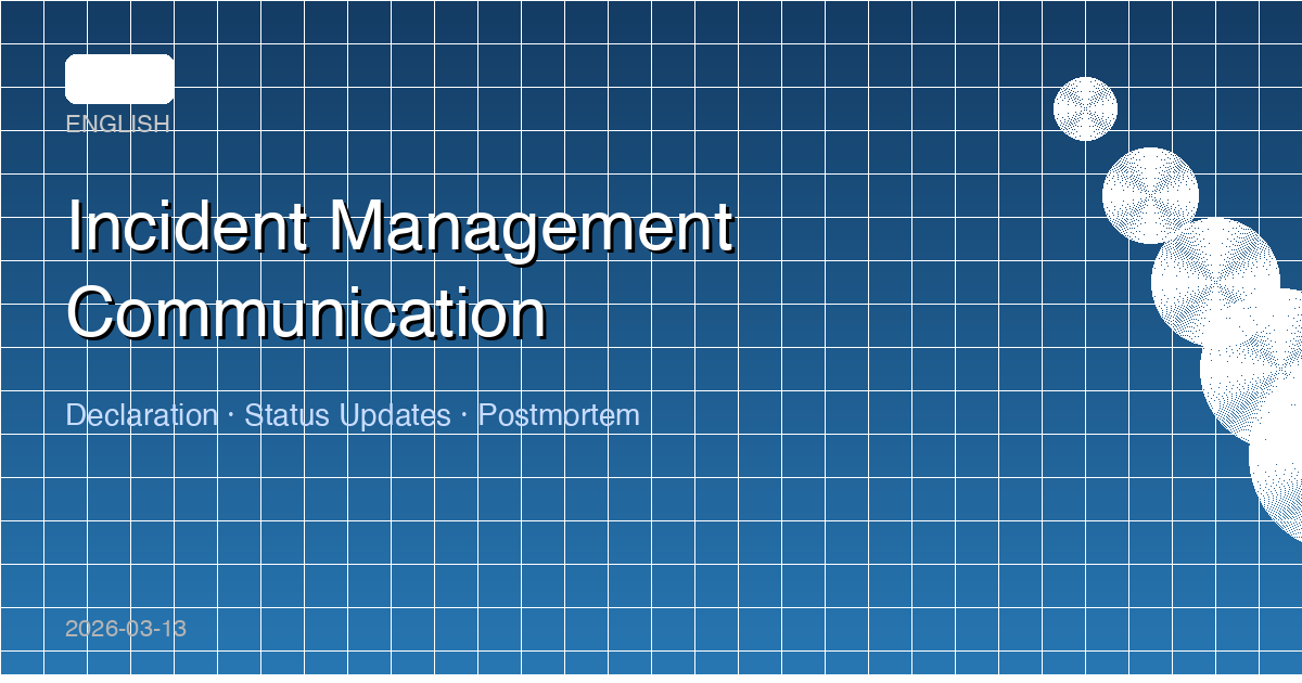 English Incident Management Communication